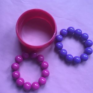 Bundle of 3 Bracelets - Pink & Purple